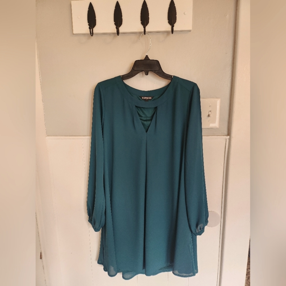 Women's Express long sleeve Dress green medium